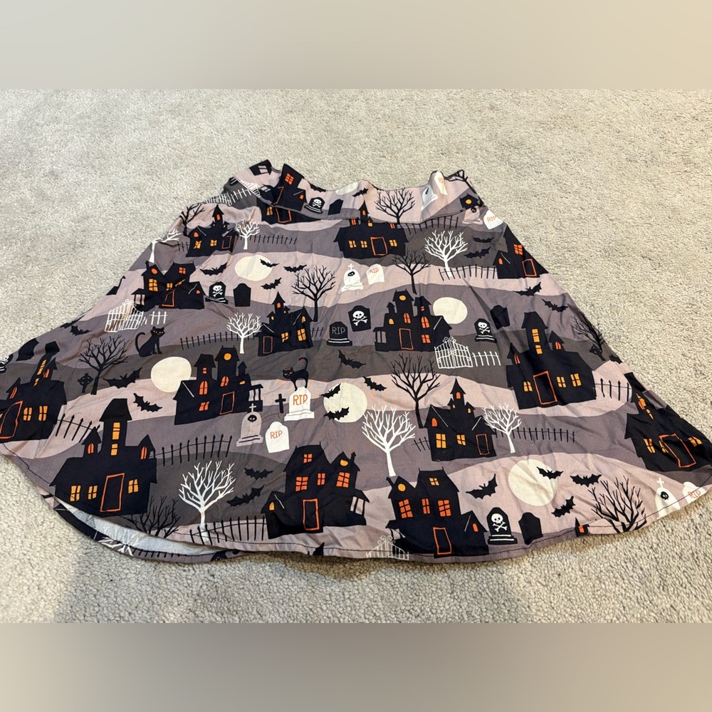 Halloween Haunted House Skater Skirt - Folter - Size L